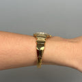 Case Gold Plated Stainless Steel Dial Silver Dial Round Half Bangle