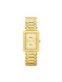 Case Gold Plated Stainless Steel Dial Champagne Dial Square Stone Bracelet