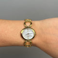 Case Gold Plated Stainless Steel Dial Mother of Pearl Dial Arabic Champagne Bracelet