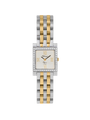 Case Two Tone Gold Plated Stainless Steel Dial Silver Dial Champagne Roman Bracelet