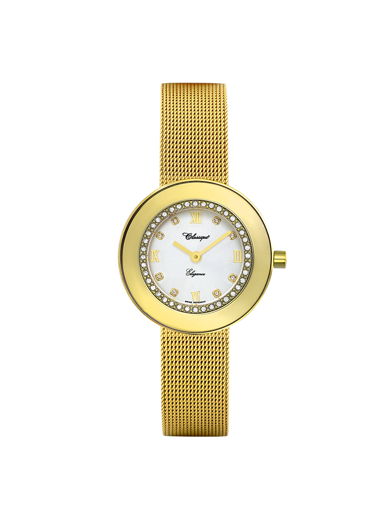 Serena Gold Plated Stainless Steel 30mm Gold Plated Stainless Steel Watch Classique Watch Company 1878