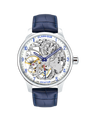 Case Stainless Steel Dial White Dial Blue Arabic Leather Blue