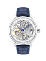 Case Stainless Steel Dial White Dial Silver Arabic Leather Blue