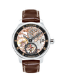 Case Stainless Steel Dial Black Dial Rose Roman Leather Brown