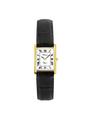 Case Gold Plated Stainless Steel Dial White Dial Black Roman Band Leather Black