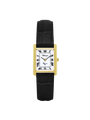 Case Gold Plated Stainless Steel Dial White Dial Black Roman Leather Black
