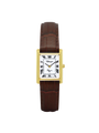Case Gold Plated Stainless Steel Dial White Dial Black Roman Leather Brown