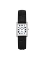Case Rhodium Plated Stainless Steel Dial White Dial Black Roman Leather Black