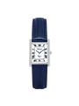Case Rhodium Plated Stainless Steel Dial White Dial Black Roman Leather Blue