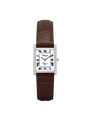 Case Rhodium Plated Stainless Steel Dial White Dial Black Roman Leather Brown