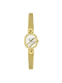 Case Gold Plated Dial Silver Dial Round Mesh Band