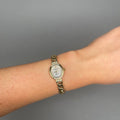 Case Gold Plated Stainless Steel Dial Mother of Pearl Dial Champagne Roman Bracelet