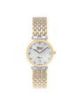 Case Two Tone Gold Plated Stainless Steel Dial Mother of Pearl Dial Diamond Bracelet