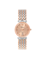 Case Two Tone Rose Gold Plated Stainless Steel Dial Rose Dial Square Stone Bracelet