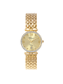 Case Gold Plated Stainless Steel Dial Champagne Dial Square Stone Band Bracelet