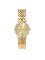 Case Gold Plated Stainless Steel Dial Champagne Dial Square Stone Bracelet