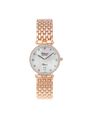Case Rose Gold Plated Stainless Steel Dial Mother of Pearl Dial Diamond Band Bracelet