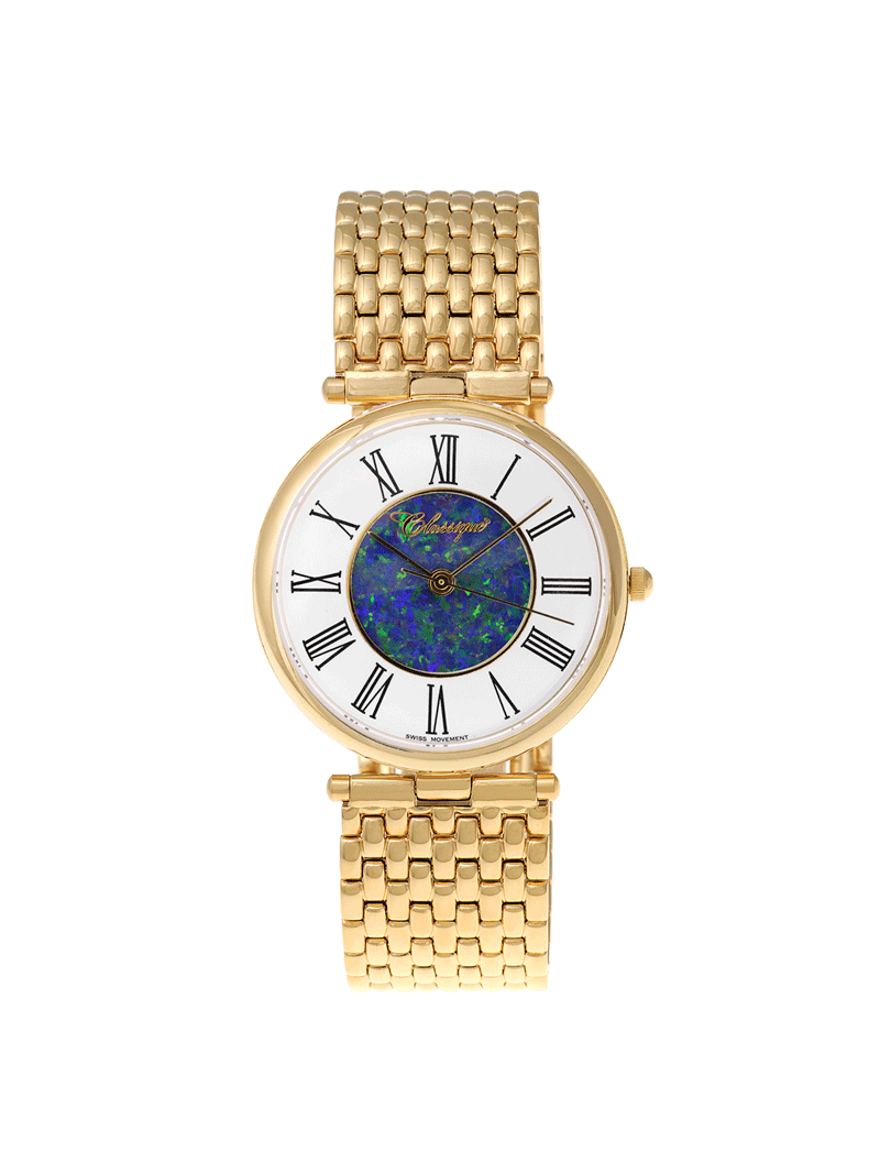 Case Gold Plated Stainless Steel Dial Opal Dial Black Roman Bracelet