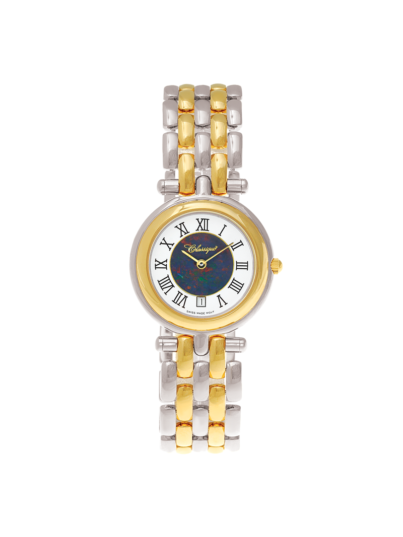 april opal two tone gold plated stainless steel 28mm two tone gold ...