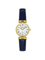 Case Gold Plated Stainless Steel Dial White Dial Black Roman Leather Blue