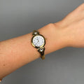 Case Gold Plated Stainless Steel Dial White Dial Black Roman Half Bangle