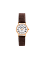 Case 9ct Rose Gold Dial White Dial Black Roman Leather Brown