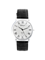 Case Sterling Silver Dial White Dial Black Roman Leather Black