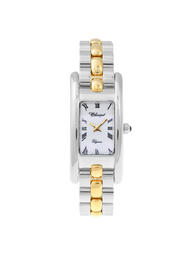 Case Yellow White Stainless Steel Dial White Dial Black Roman Bracelet