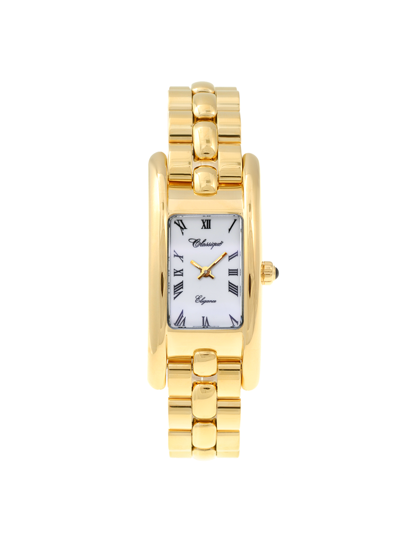 Case Gold Plated Stainless Steel Dial White Dial Black Roman Bracelet
