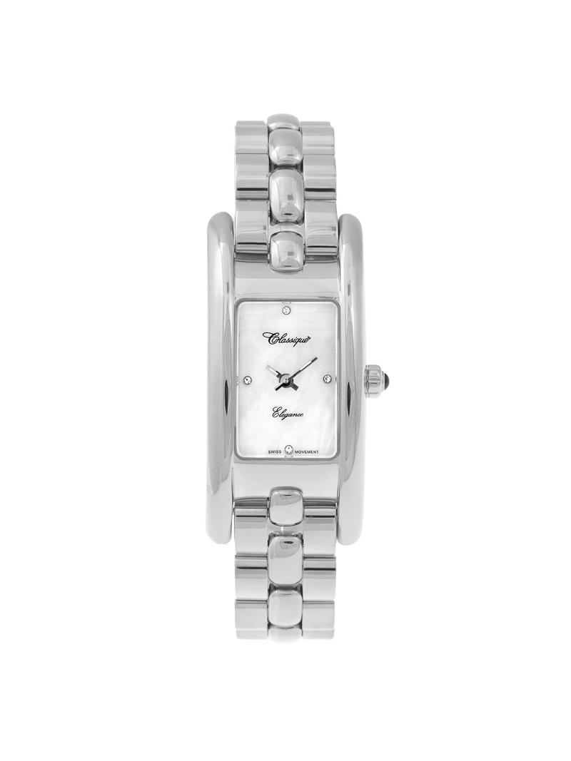 Case Stainless Steel Dial Mother of Pearl Dial Stone Bracelet