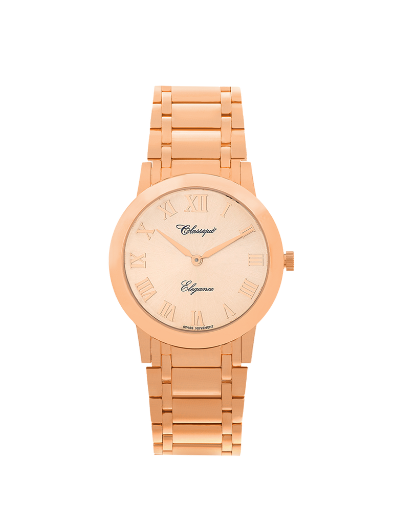 Case Rose Gold Plated Stainless Steel Dial Rose Dial Rose Roman Bracelet