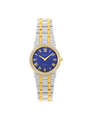 Case Two Tone Gold Plated Stainless Steel Dial Blue Dial Champagne Roman Bracelet