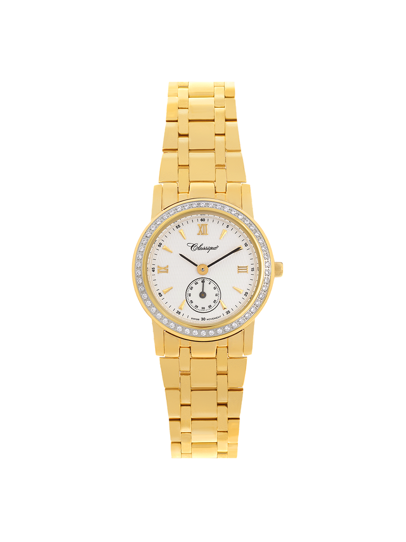 Case Gold Plated Stainless Steel Dial White Dial Champagne Roman Bracelet