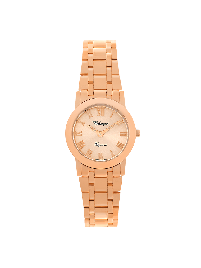 Case Rose Gold Plated Stainless Steel Dial Rose Dial Rose Roman Bracelet