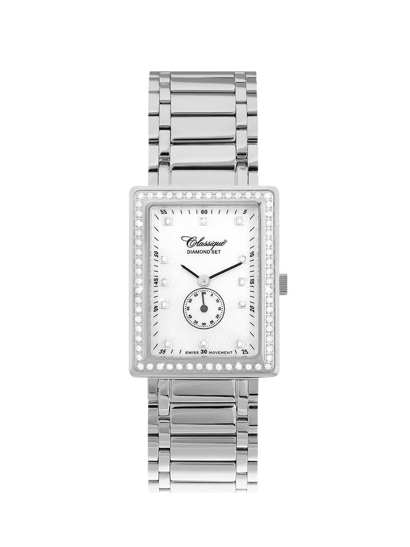 Case Stainless Steel Dial Mother of Pearl Dial Diamond Bracelet