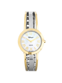 Case Two Tone Gold Plated Stainless Steel Dial Mother of Pearl Dial Champagne Roman Half Bangle
