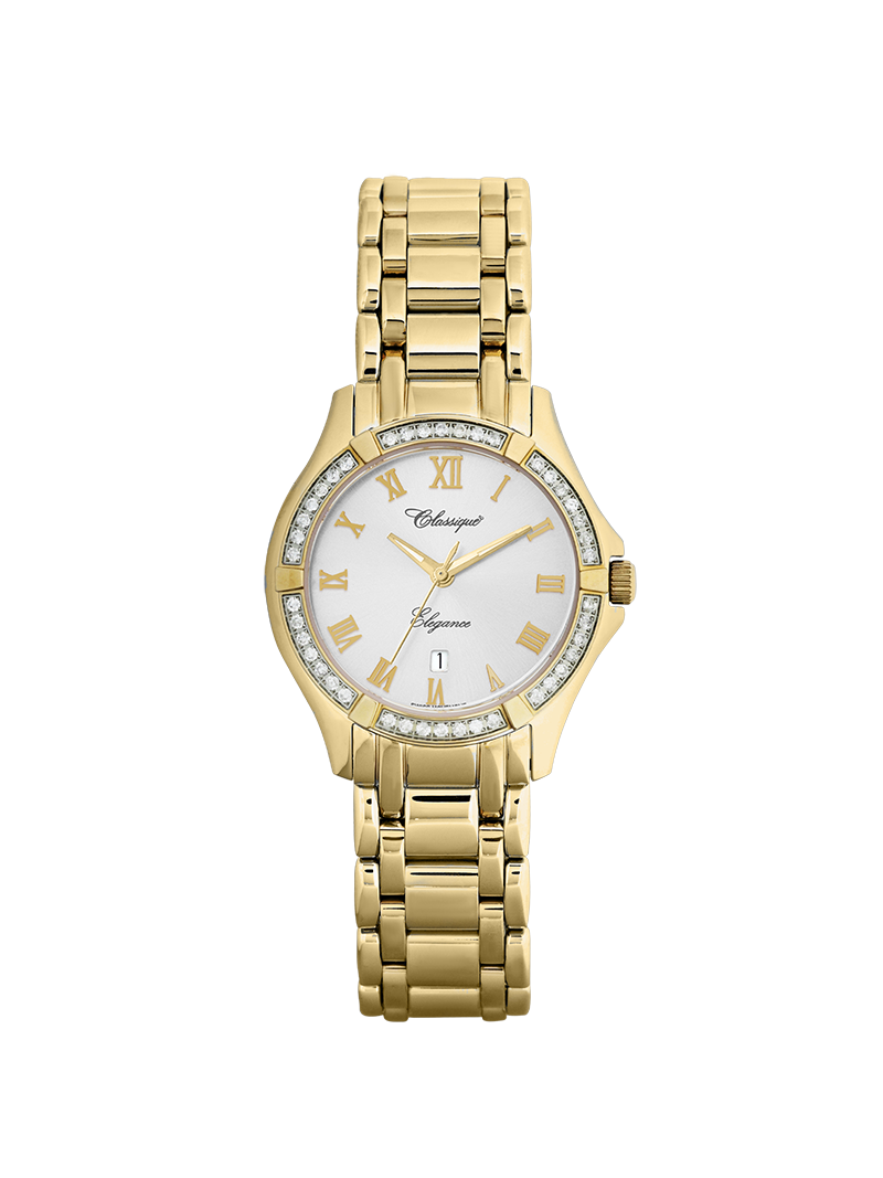 carmen diamond gold plated stainless steel 30mm gold plated stainless steel watch Classique Watch Company