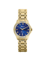 Case Gold Plated Stainless Steel Dial Blue Dial Champagne Roman Bracelet