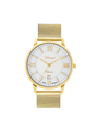 Case Gold Plated Stainless Steel Dial White Dial Champagne Roman Mesh Band