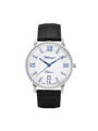 Case Stainless Steel Dial White Dial Blue Roman Leather Black