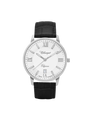 Case Stainless Steel Dial White Dial Silver Roman Leather Black