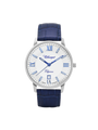 Case Stainless Steel Dial White Dial Blue Roman Leather Blue
