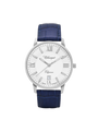Case Stainless Steel Dial White Dial Silver Roman Leather Blue