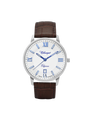 Case Stainless Steel Dial White Dial Blue Roman Leather Brown