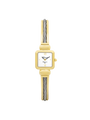 Case Two Tone Gold Plated Stainless Steel Dial White Dial Champagne Roman Half Bangle