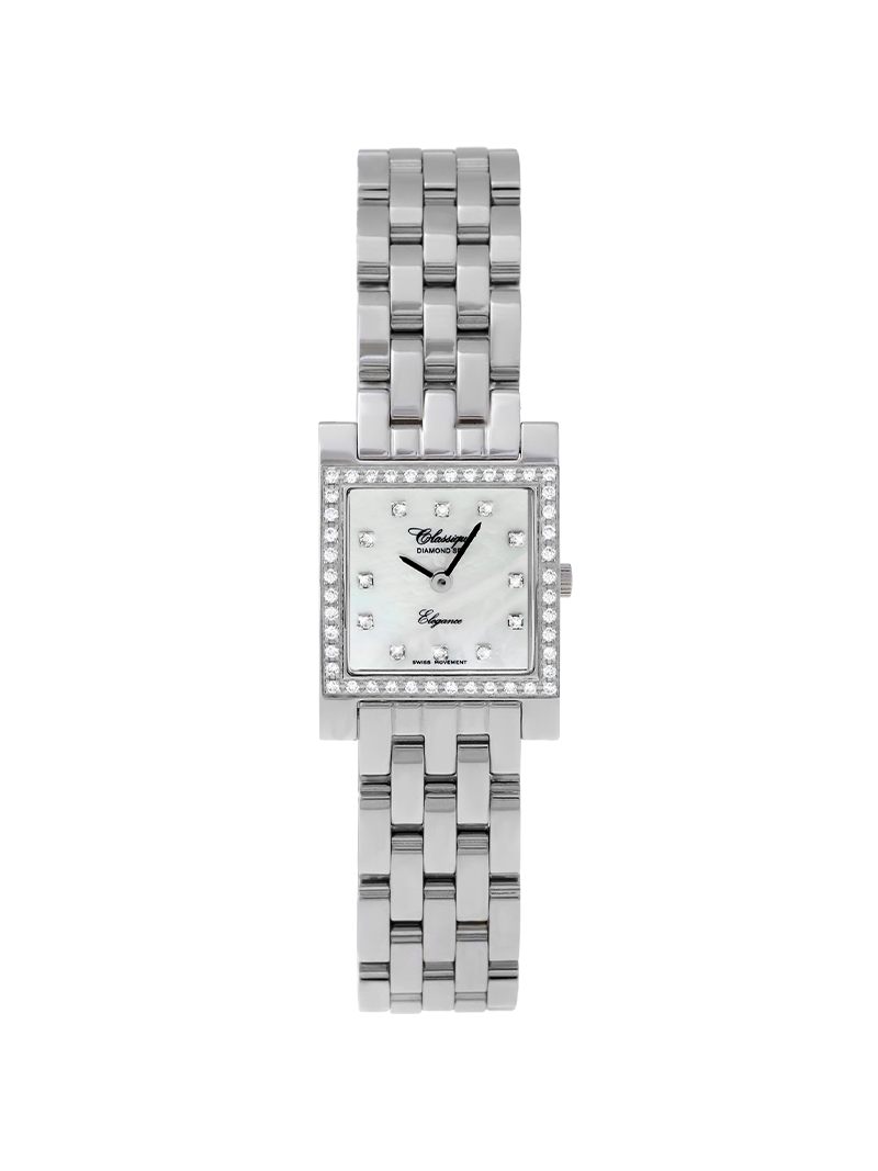 Case Stainless Steel Dial Mother of Pearl Dial Diamond Bracelet