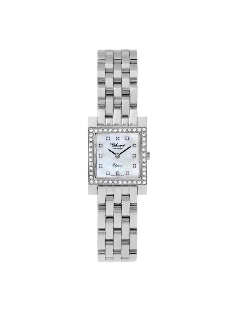 Case Stainless Steel Dial Mother of Pearl Dial Diamond Bracelet