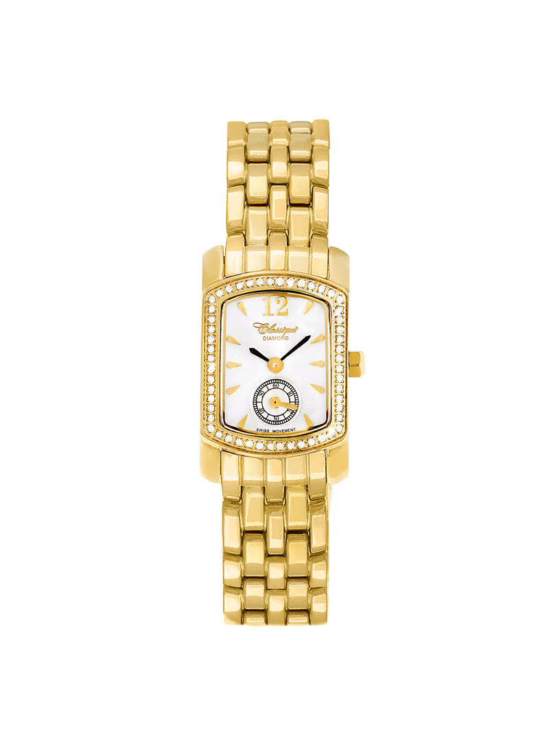 Case Gold Plated Stainless Steel Dial White Dial Champagne Arabic Bracelet