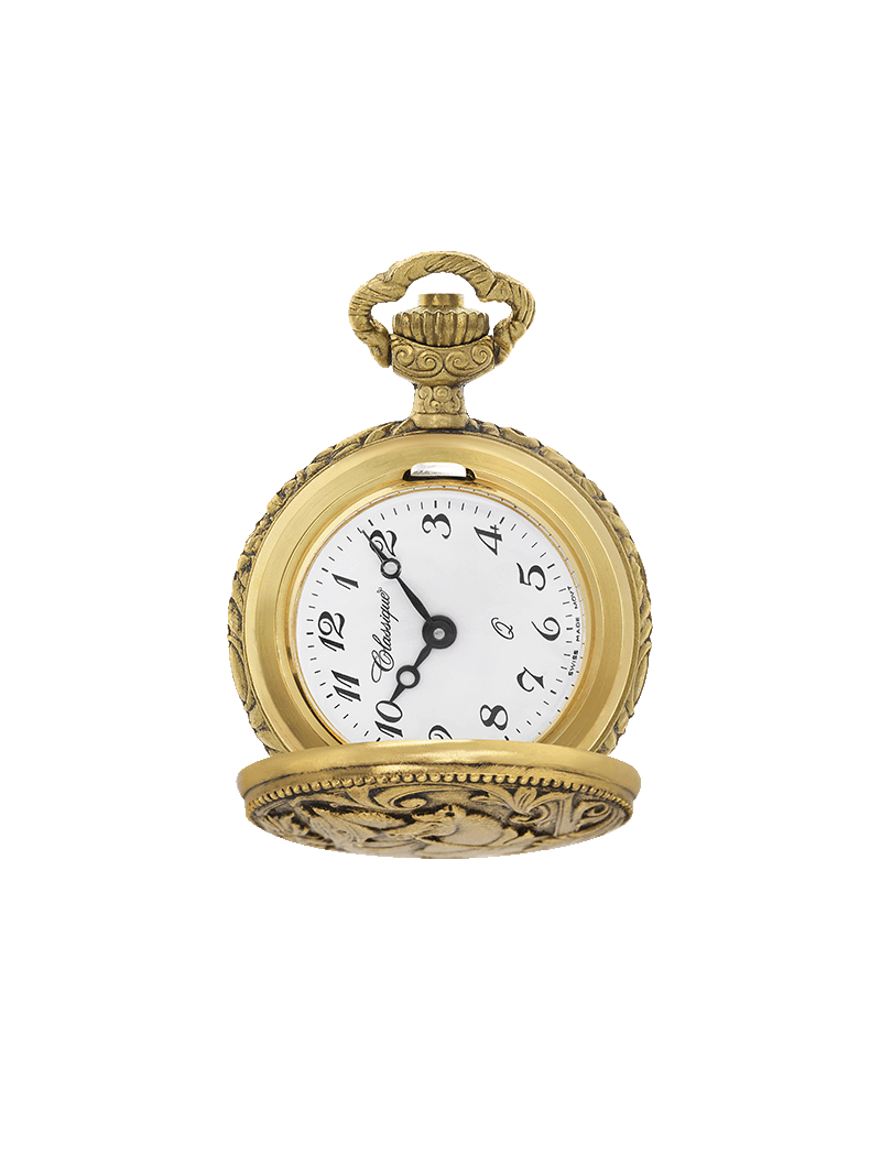 Case Antique Gold Tone Dial White Dial Black Arabic