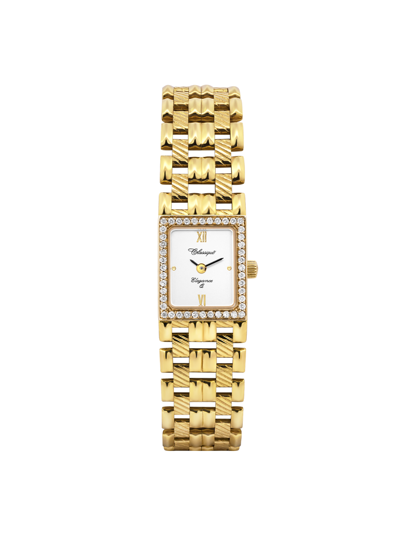 Diana Diamond 14ct Gold 12x21mm Swiss Quartz Watch Classique Watch Company 0688